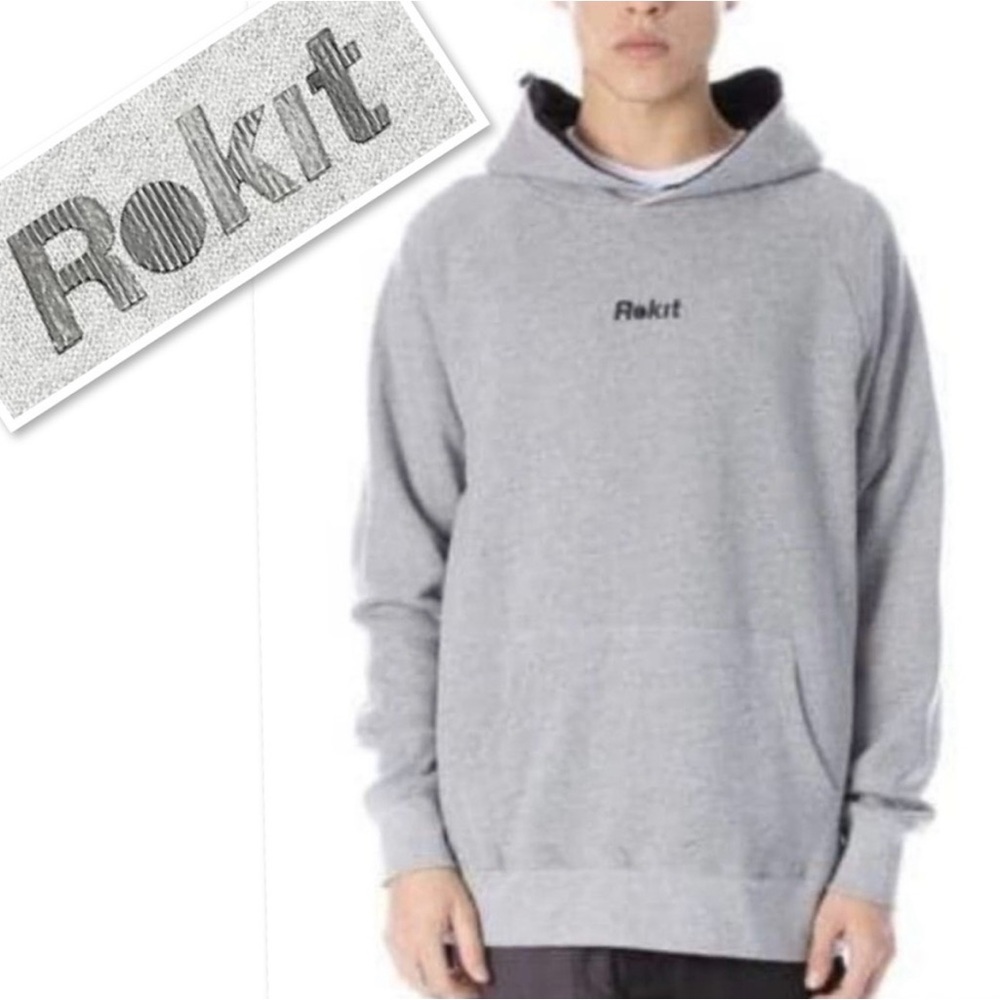 ROKIT Unisex, Heather Grey, Double Hood  Hoodie